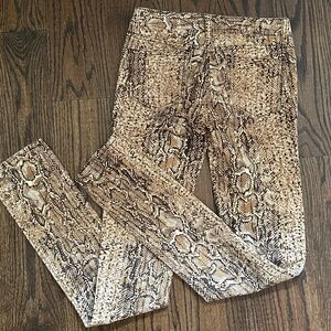 Tori Burch brown snake skin pants size 26